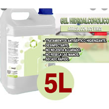 GEL HIDROALCOHOLICO CON  ALTO CONTENIDO ALCOHOL 5L 